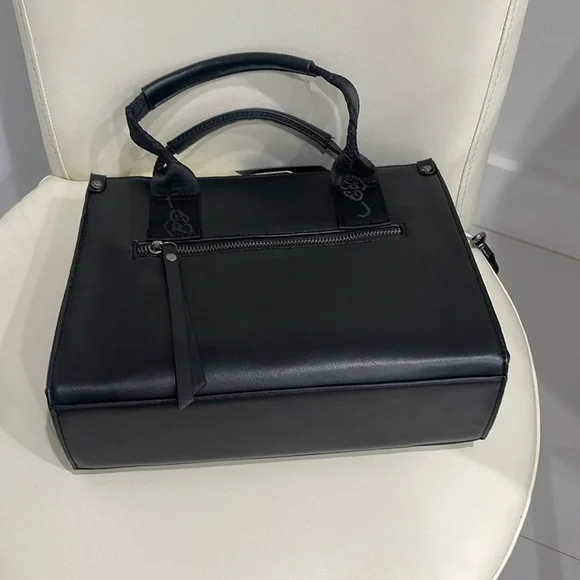 Ed Hardy Black Embossed Tiger Print Satchel Crossbody Bag &  Wallet/Wristlet - Picture 6 of 10